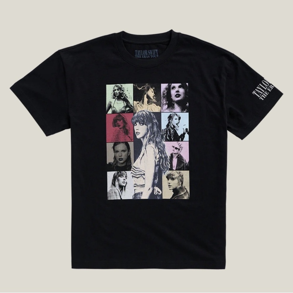 Taylor Swift Eras Tour US Dates Black Graphic T-Shirt Concert Tee